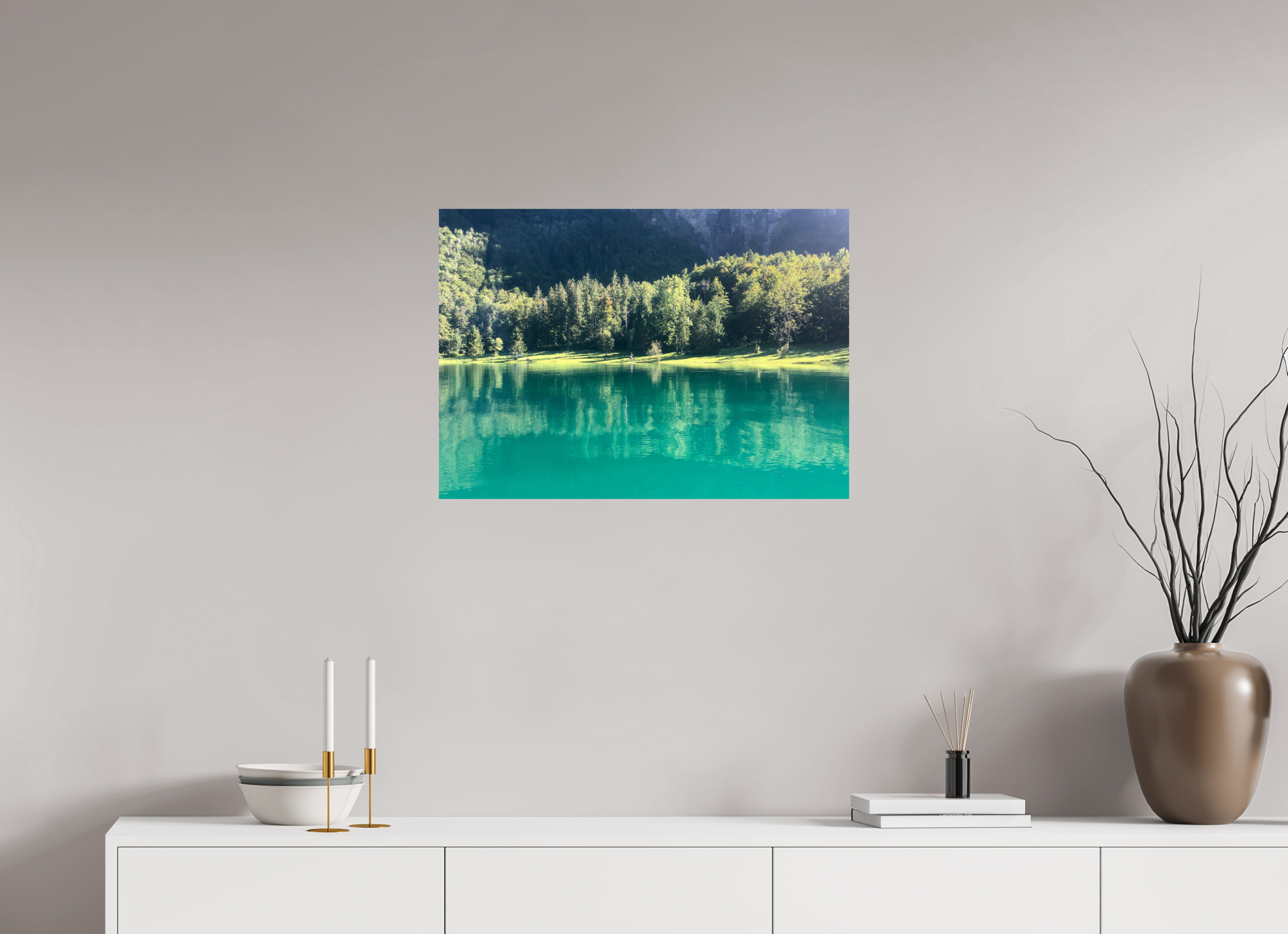 70.7 x 50 cm, Photo Print On Fuji Crystal DP II Klöntalersee trees